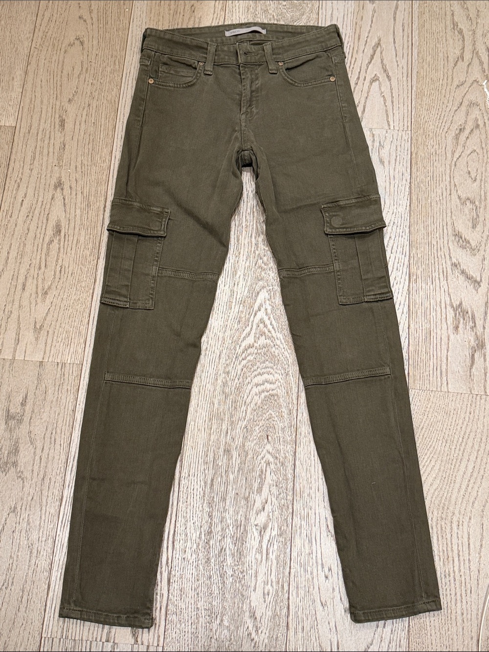 Vince Vintage Olive Cargo Slim Jeans